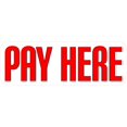 thumbnail image 1 of 14in x 4.75in Pay Here Sticker Vinyl Business Sign Stickers Large Signs, 1 of 1