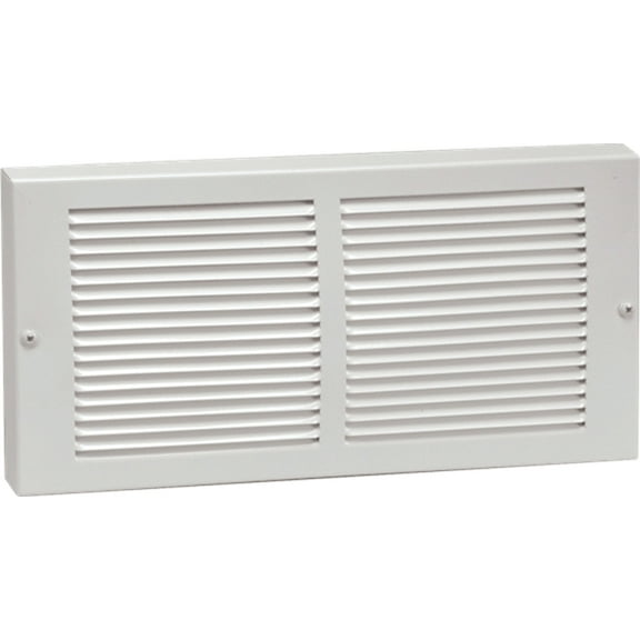 14in x 6in Imperial White Steel Rectangular Baseboard Return Grille - Overall 15 1/4in x 7 1/4in