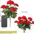 thumbnail image 1 of 14inch Artificial Geraniums Flowers Fake Geraniums Bush Faux Flowers Faux Plastic Greenery Flower for Window Box Wedding Party Outside Garden Porch Decor, 1 of 7