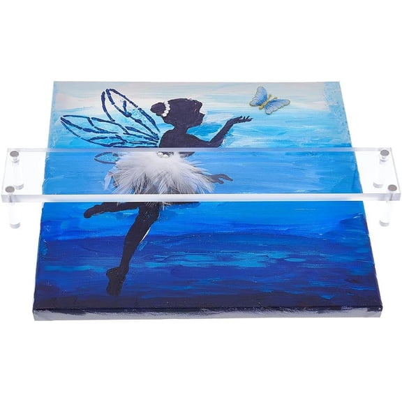 14inch Artist Leaning Bridge Transparent Acrylic Wrist Rest Art Drawing Tool for Steady Hand Painting Drawing & Sketching 14x2.4x2 Inch