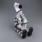 14inch Clown Doll - can Sitting & Standing, Hand Painted Harlequin Doll Display Decoration,Valentine Gift