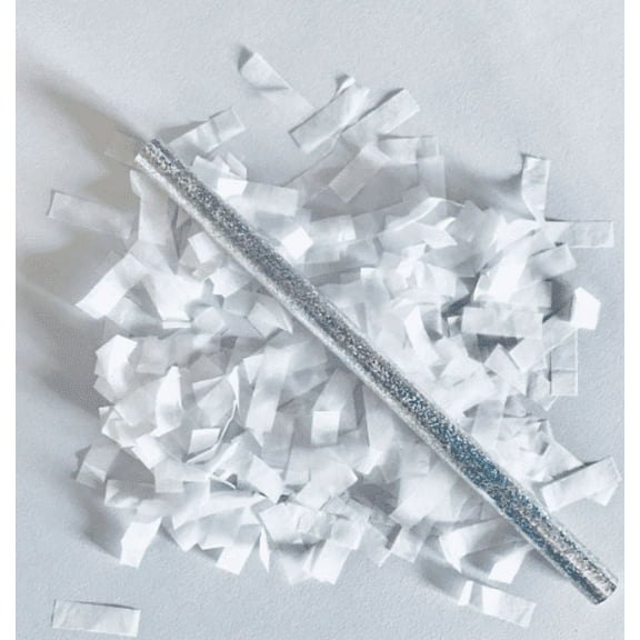 14inch Confetti sticks confetti wedding sticks Party Confetti Poppers - WHITE (6 PACK)