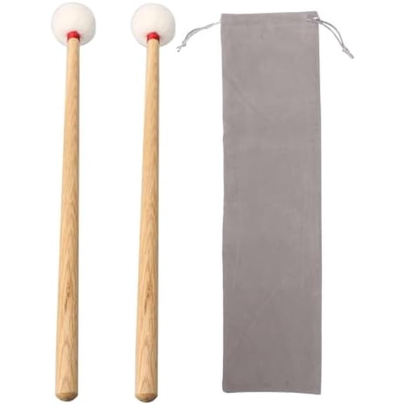 14inch Medium Hardness Maple White Hammerhead Timpani Felt Mallet 35mm Pack of 2$$Music