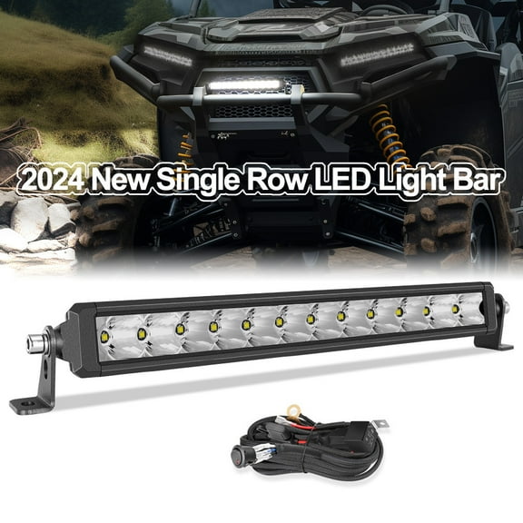 14inch Slim LED Light Bar Single Row Spot Flood Combo Work Truck SUV ATV 4WD 12"