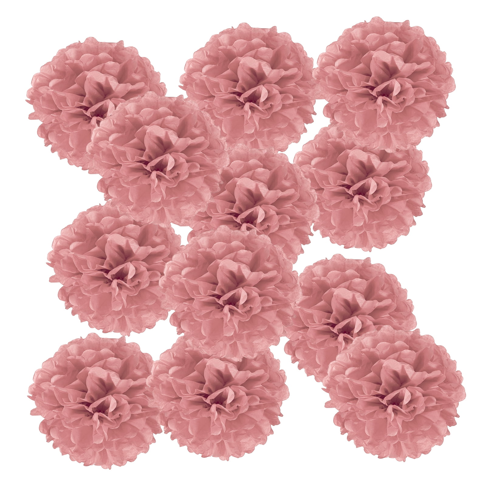 14inch Tissue Paper Pom Poms, 12PCS Pom Poms Paper Flowers Ball Tissue Paper Flowers for Wedding Bridal Shower Birthday Bachelorette Party Backdrop Decoration, Light  Brown