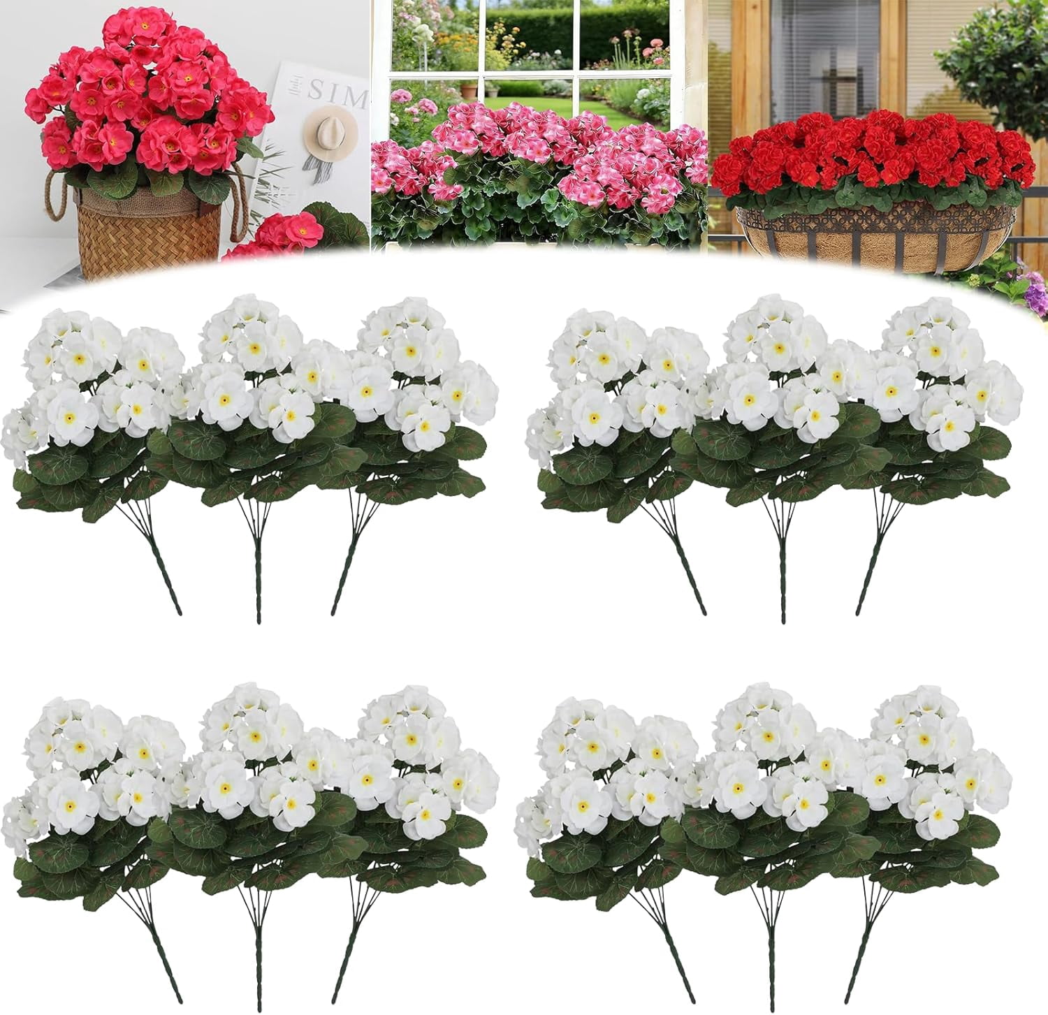 14inspring Porch Refresh Hydrangea，Artificial Outdoor Flowers, Uv Resistant, Artificial Plants, Suitable for Gardens and Weddings.