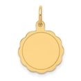 thumbnail image 1 of 14k .011 Gauge Engravable Round Scalloped 16x13mm Disc Charm XM174/11, 1 of 2