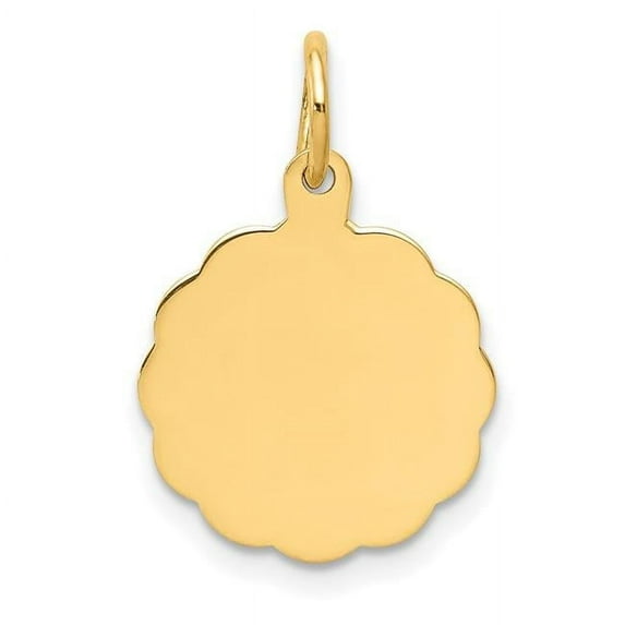 14k .013 Gauge Engravable Round Scalloped 16x13mm Disc Charm XM164/13