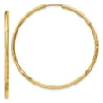 thumbnail image 1 of 14k 1.5mm Satin Diamond-cut Endless Hoop Earrings, 1 of 3