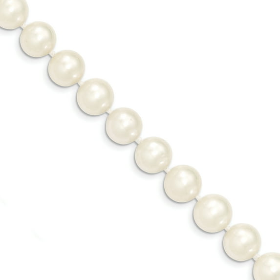 14k 10-11mm White Near Round Freshwater Cultured Pearl Necklace (Weight: 68.73 Grams, Length: 20 Inches)