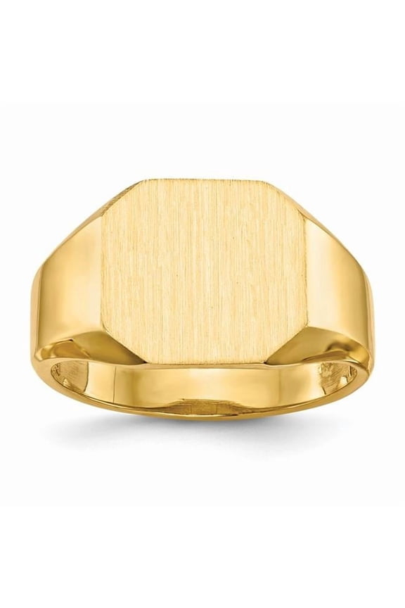 14k 12.5x11.0mm Octagon Open Back Signet Ring RS339