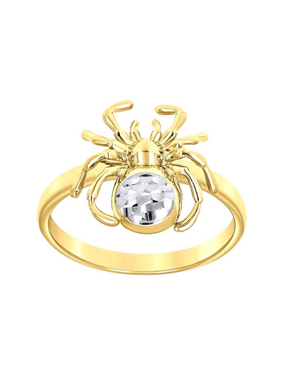 14k 14kt Two-Tone Gold Womens Brass Spider Ring