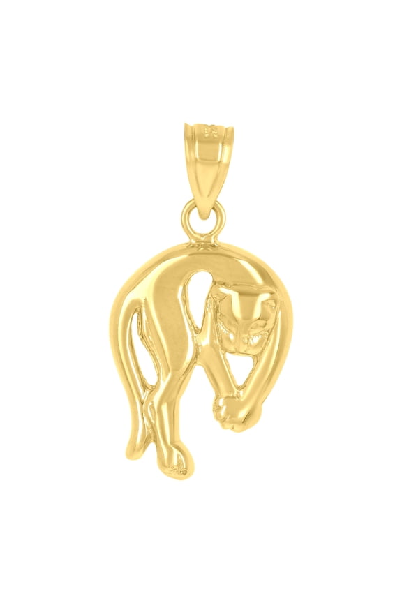14k Yellow Gold Unisex Panther Animal Pendant Charm for Men Women