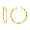 thumbnail image 1 of 14k 14kt Yellow Gold Womens Twisted Rope Hoop Earrings 4mm-50, 1 of 2