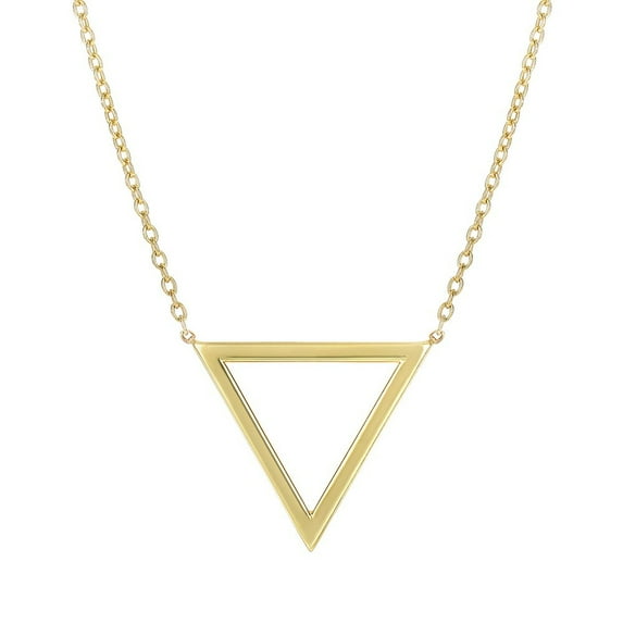 14k 17 Inch 1 Inch Yellow Gold 15.4-1.1mm Delta Symbol Anchor 1.1mm Oval Necklace Spring Ring Clasp