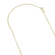 14k 18 Yellow Solid Gold 1.3mm Diamond Cut Classic Figaro Chain Necklace with Spring Ring Clasp