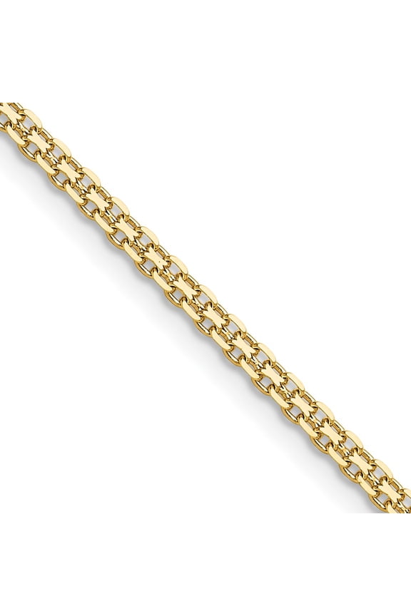 14k 2.2mm Lightweight Flat Bismark Chain