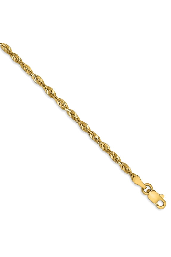 14k 2.5mm Diamond-Cut Extra-Light Rope Chain