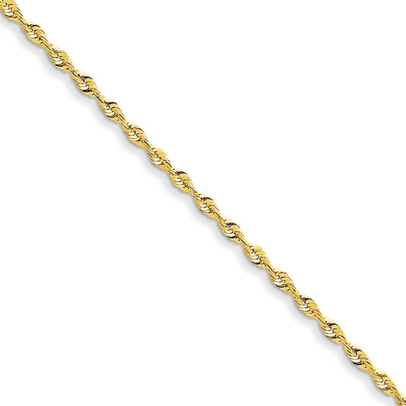 14k 2.5mm Diamond-Cut Extra-Light Rope Chain