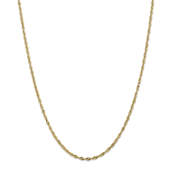 14k 2.5mm Diamond-Cut Extra-Light Rope Chain