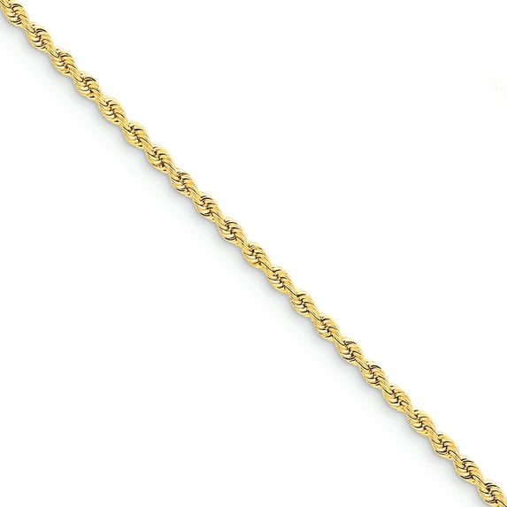 14k 2.5mm Handmade Regular Rope Chain