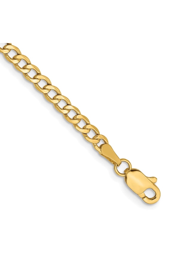 14k 2.85mm Semi-Solid Curb Chain