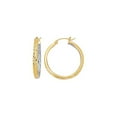 thumbnail image 1 of Jewelstop 14K 2 Tone Gold Hoop Earrings - 3x33 mm, 2.4gr., 1 of 6