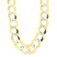 thumbnail image 1 of 14k 2 Tone Yellow And White Gold Curb Chain Necklace, 12.2mm, 24", 1 of 2
