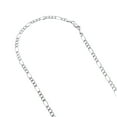 thumbnail image 1 of 14k 20 White Solid Gold 3mm Diamond Cut Classic Figaro Chain Necklace with Lobster Clasp, 1 of 3