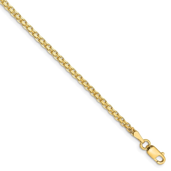 14k 2mm Lightweight Handmade Flat Chain