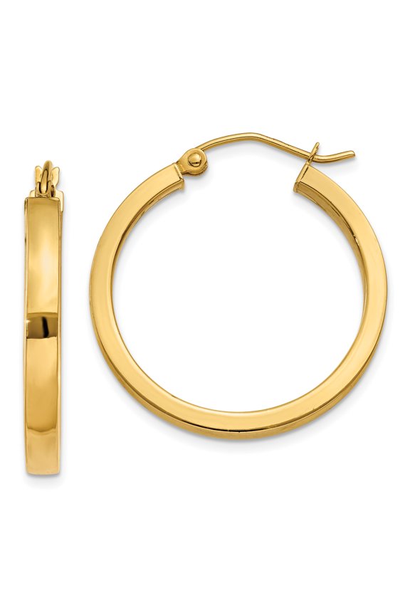 14k 2x3mm Square Tube Hoops