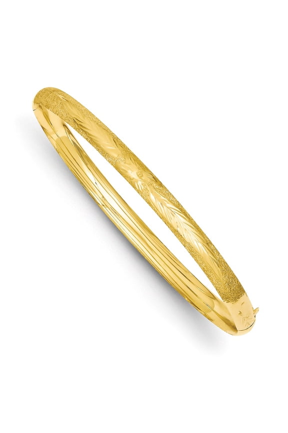 14k 3/16 Oversize Florentine Engraved Hinged Bangle Bracelet