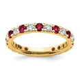 thumbnail image 1 of 14k 3/4 carat Lab Grown Diamond VS/SI+ G+ and Lab Created Ruby Size 7 Eternity Band, 1 of 6