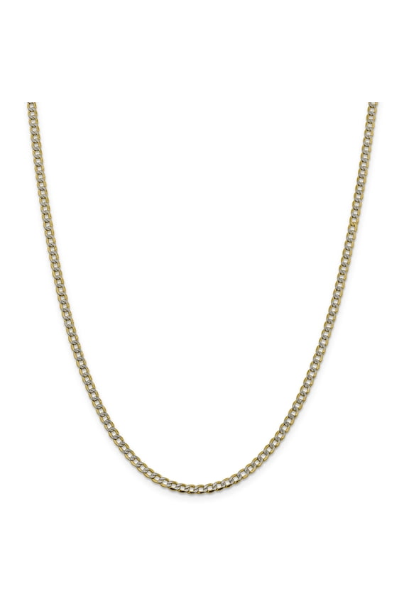 14k 3.4mm Semi-solid PavÇ Curb Chain (Weight: 4.27 Grams, Length: 18 Inches)