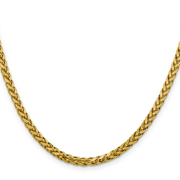 14k 3.70mm Semi-solid D/C Wheat Chain (Weight: 16.4 Grams, Length: 24 Inches)