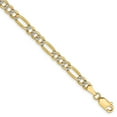 thumbnail image 1 of 14k 3.9mm Semi-solid Pave Figaro Chain Bracelet - 2.9 Grams - 7 Inch, 1 of 4