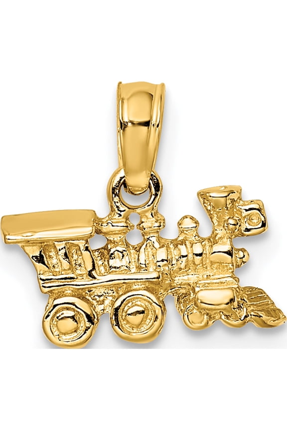 14k 3-D Miniature Train Charm Yellow Gold Solid Graceful Sparkle-worthy Precious A classic choice for celebrating love and achievement