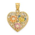 thumbnail image 1 of 14K Yellow Gold Solid Polished Textured Finish Open Back Starfish Charm Pendant, 1 of 3
