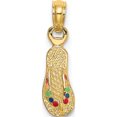 thumbnail image 1 of 14k 3D W Multi-Color Enamel Single Flip-Flop Charm Yellow Gold Material Fashionable Inspired Handcrafted Ideal for collectors and jewelry lovers, 1 of 4