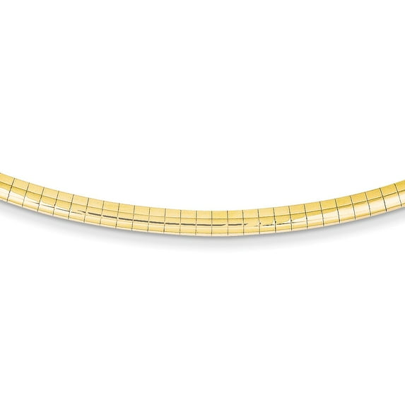 14k 3mm Lightweight Omega Necklace in 14k Yellow Gold