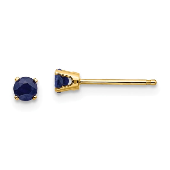 14k 3mm September/Sapphire Post Earrings in 14k Yellow Gold