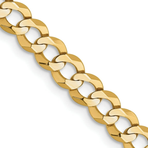14k 4.7mm Solid Polished Light Flat Cuban Chain (Weight: 11.13 Grams, Length: 18 Inches)