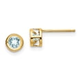 thumbnail image 1 of 14k 4mm Bezel March/Aquamarine Post Earrings 14k Yellow Gold Earrings, 1 of 1