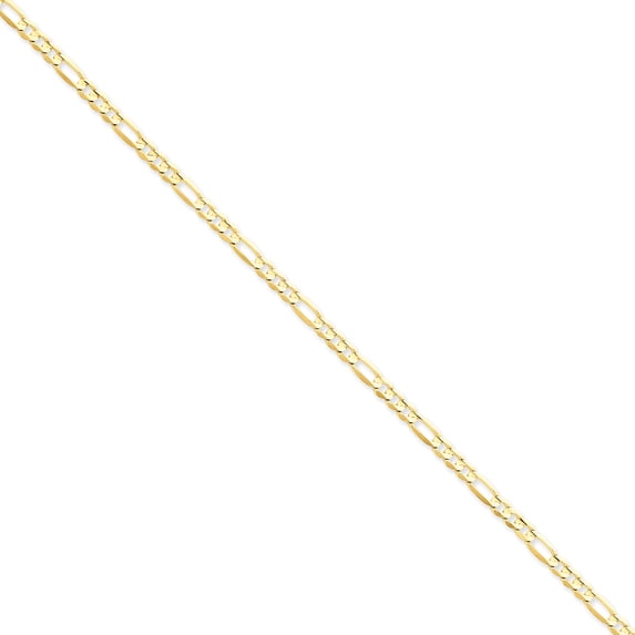 14k 4mm Concave Open Figaro Chain