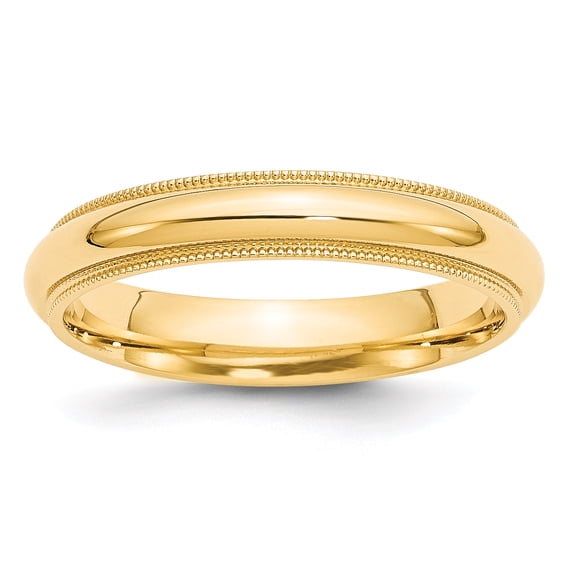 14k 4mm Milgrain Comfort Wedding Band