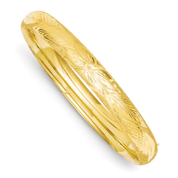 14k 5/16 Laser Cut Bangle Bracelet