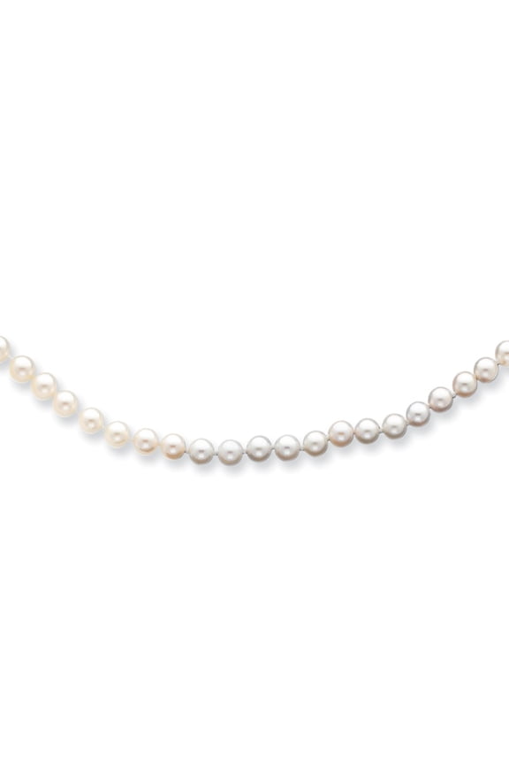 14k 5-6mm Round White Saltwater Akoya Cultured Pearl Necklace