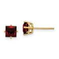 thumbnail image 1 of 14k 5mm Princess Cut Garnet Earrings 14k Yellow Gold Earrings, 1 of 1