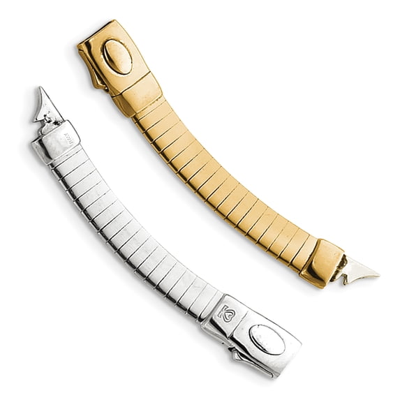 14k Two-tone 5mm White and Yellow Domed Omega 2 inch Extender for Reversible Necklace ROMX5