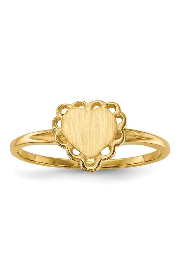 14k Yellow Gold Polished Signet Ring Size 6 - 1.6 Grams -  Jewelry Gift for Mom
